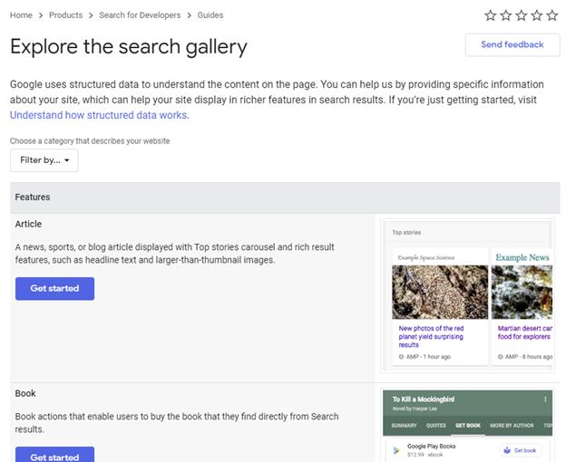Google's Rich Result Search Gallery