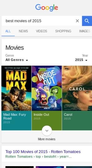 Google New Rich Card Carousel movies - brightedge